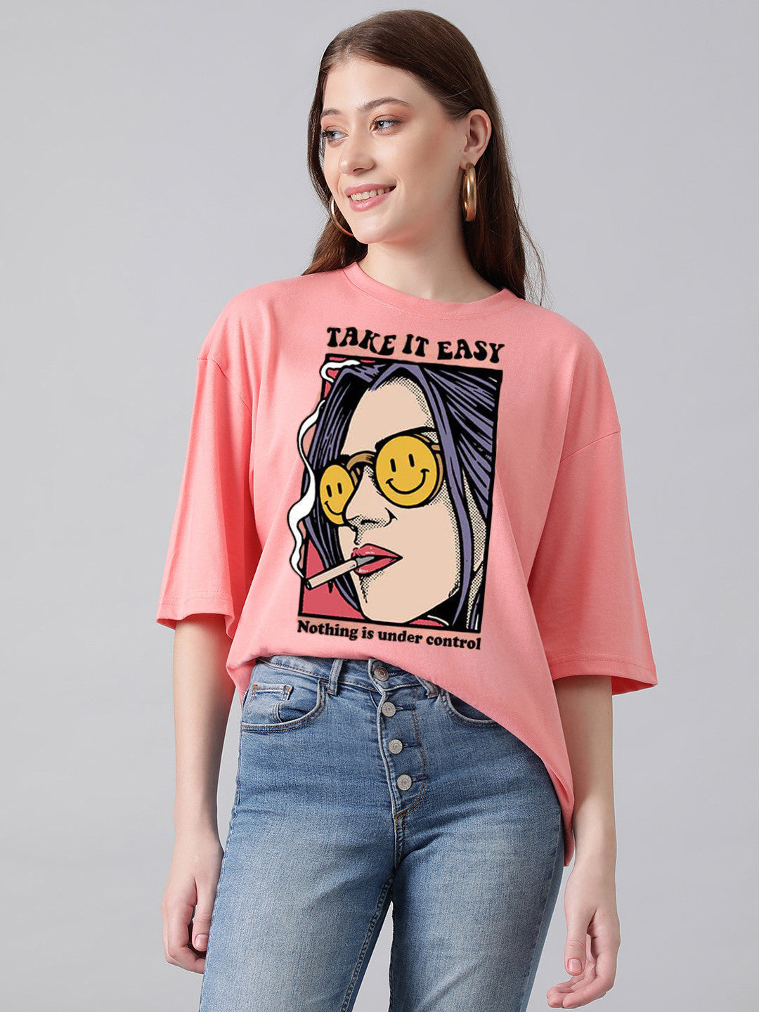 KOTTY Women’s Round Neck Fitted T-Shirt – Soft Stretchable Cotton for Elegant Casual Look