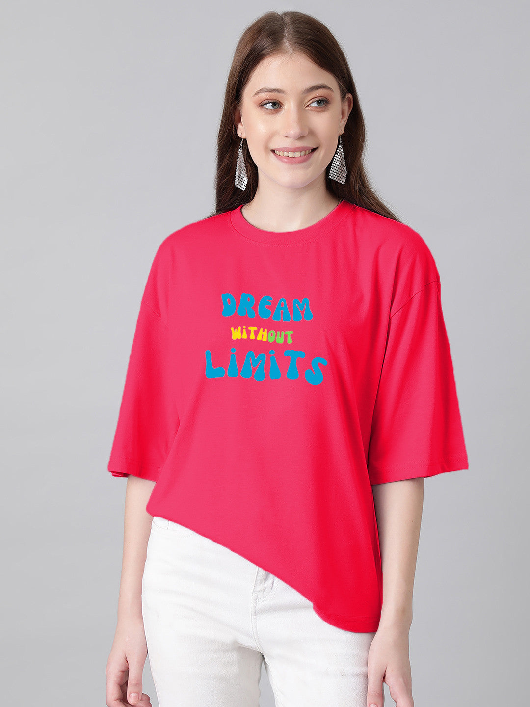 KOTTY Typography Women Round Neck Pink T-Shirt