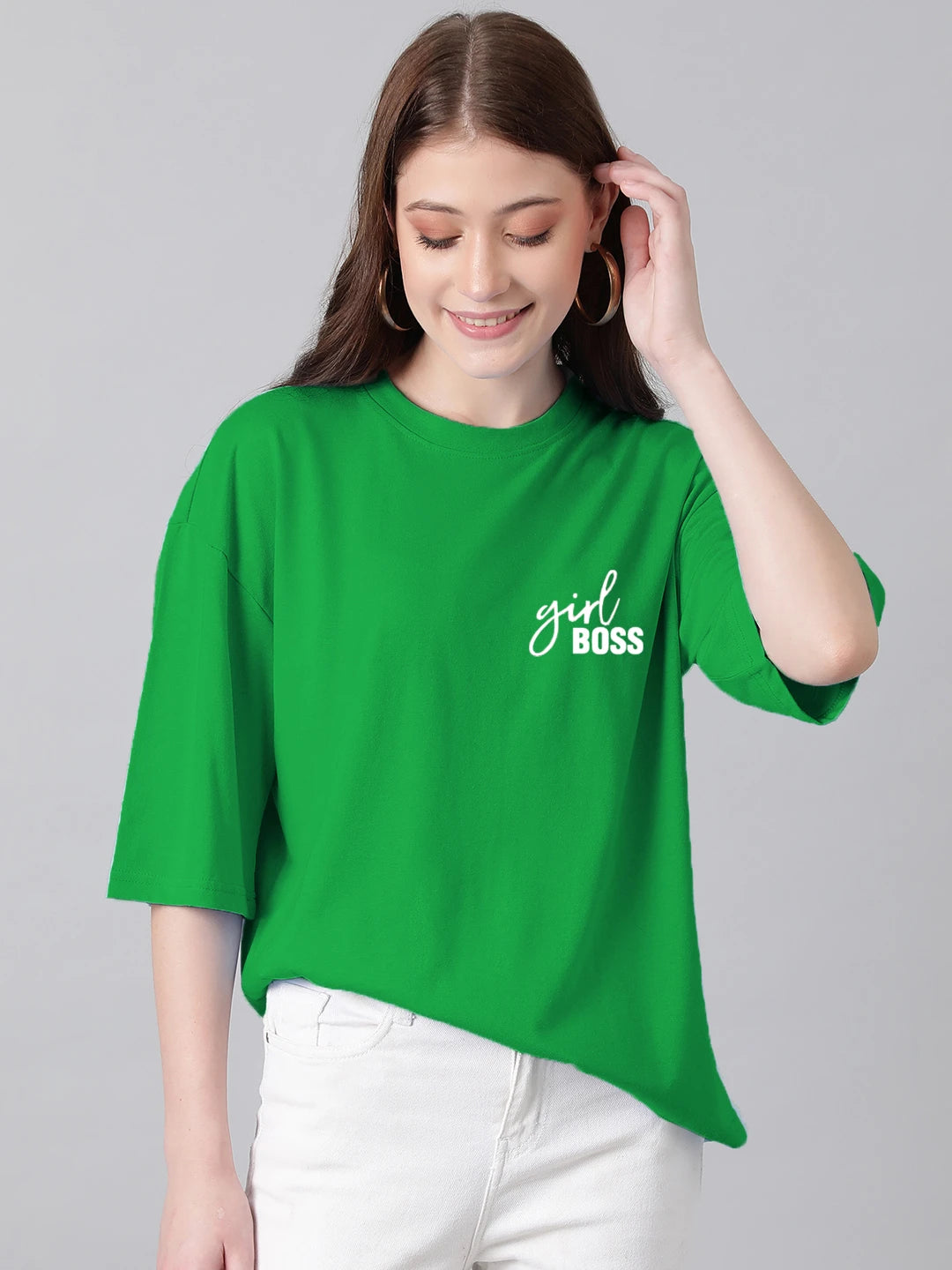 KOTTY Solid Women Round Neck Green T-Shirt