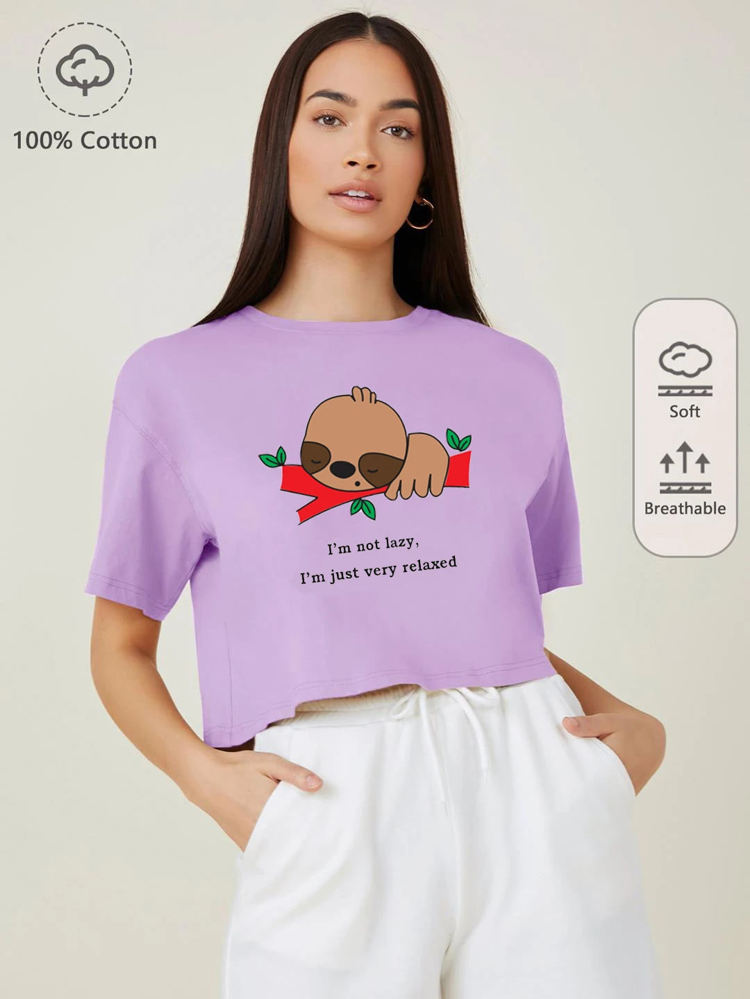KOTTY Printed, Typography Women Round Neck Purple T-Shirt