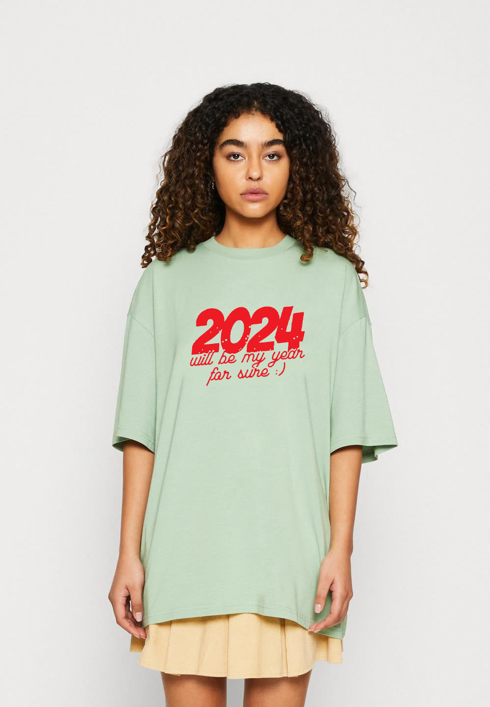 KOTTY Printed Women Round Neck Green T-Shirt
