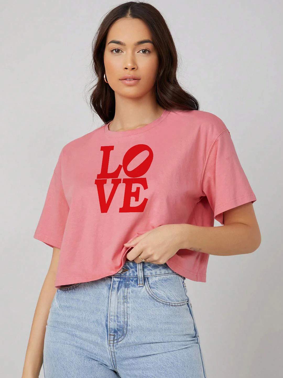 KOTTY Typography Women Round Neck Pink T-Shirt