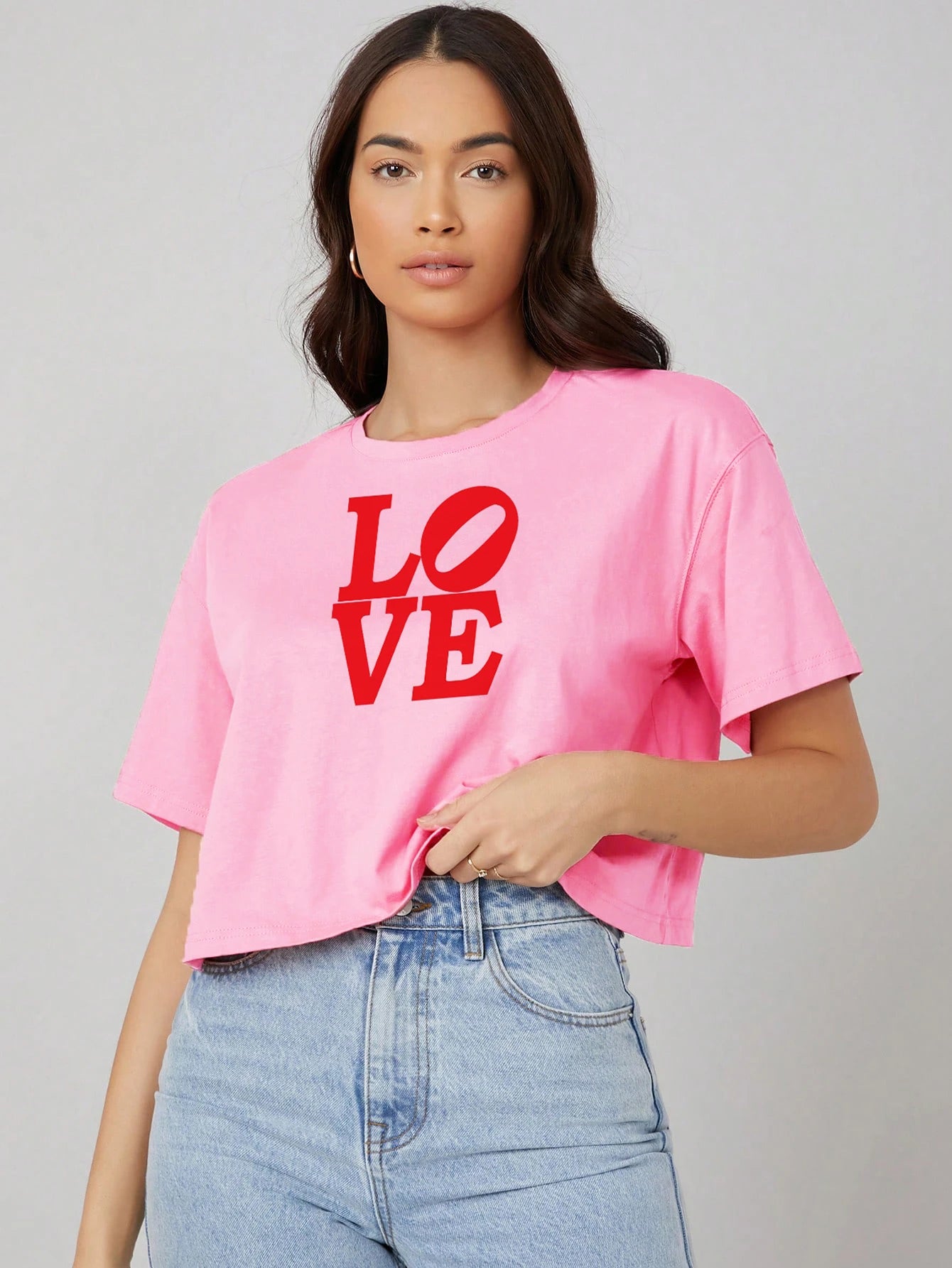 KOTTY Typography Women Round Neck Pink T-Shirt