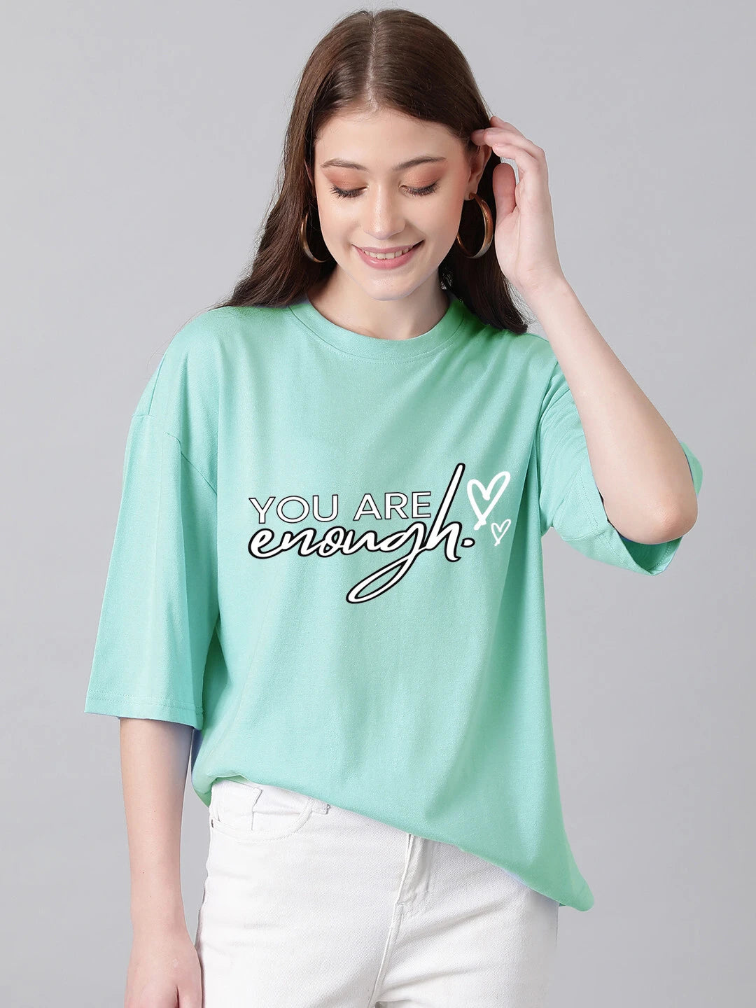 KOTTY Printed Women Round Neck Green T-Shirt