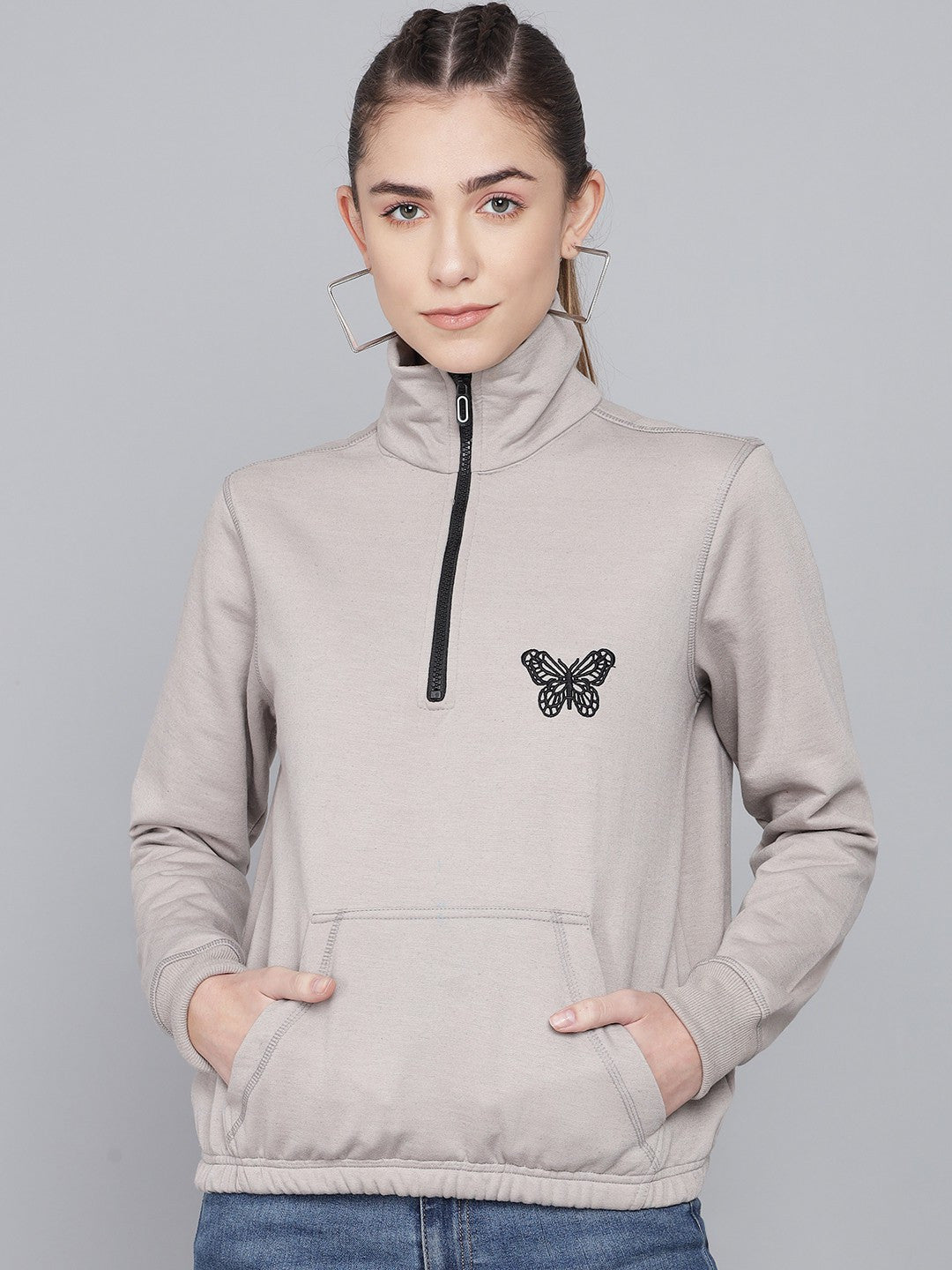 KOTTY Full Sleeve Embroidered Women Sweatshirt