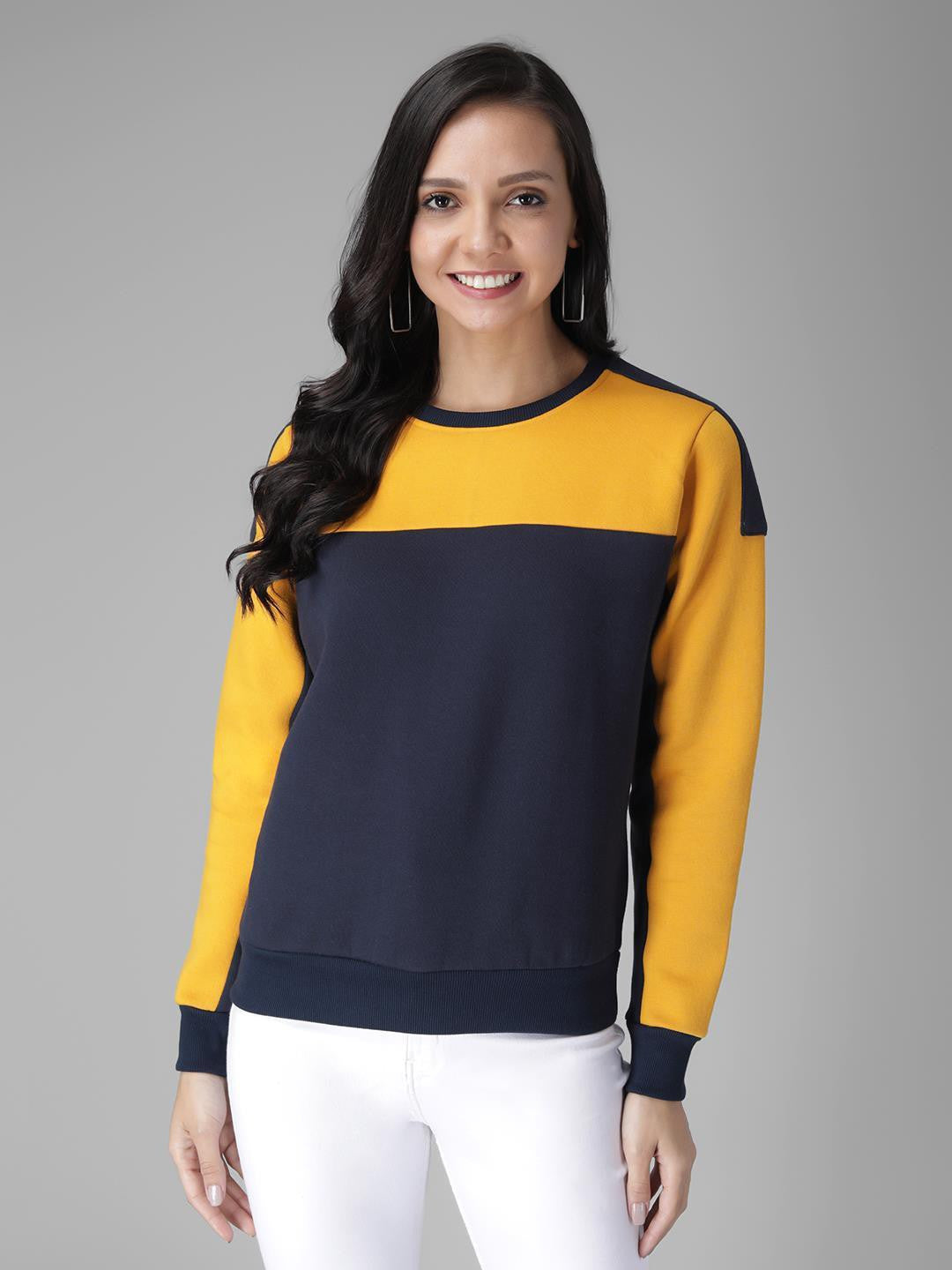 KOTTY Cotton Womens Full Sleeve Round Neck Sweatshirt