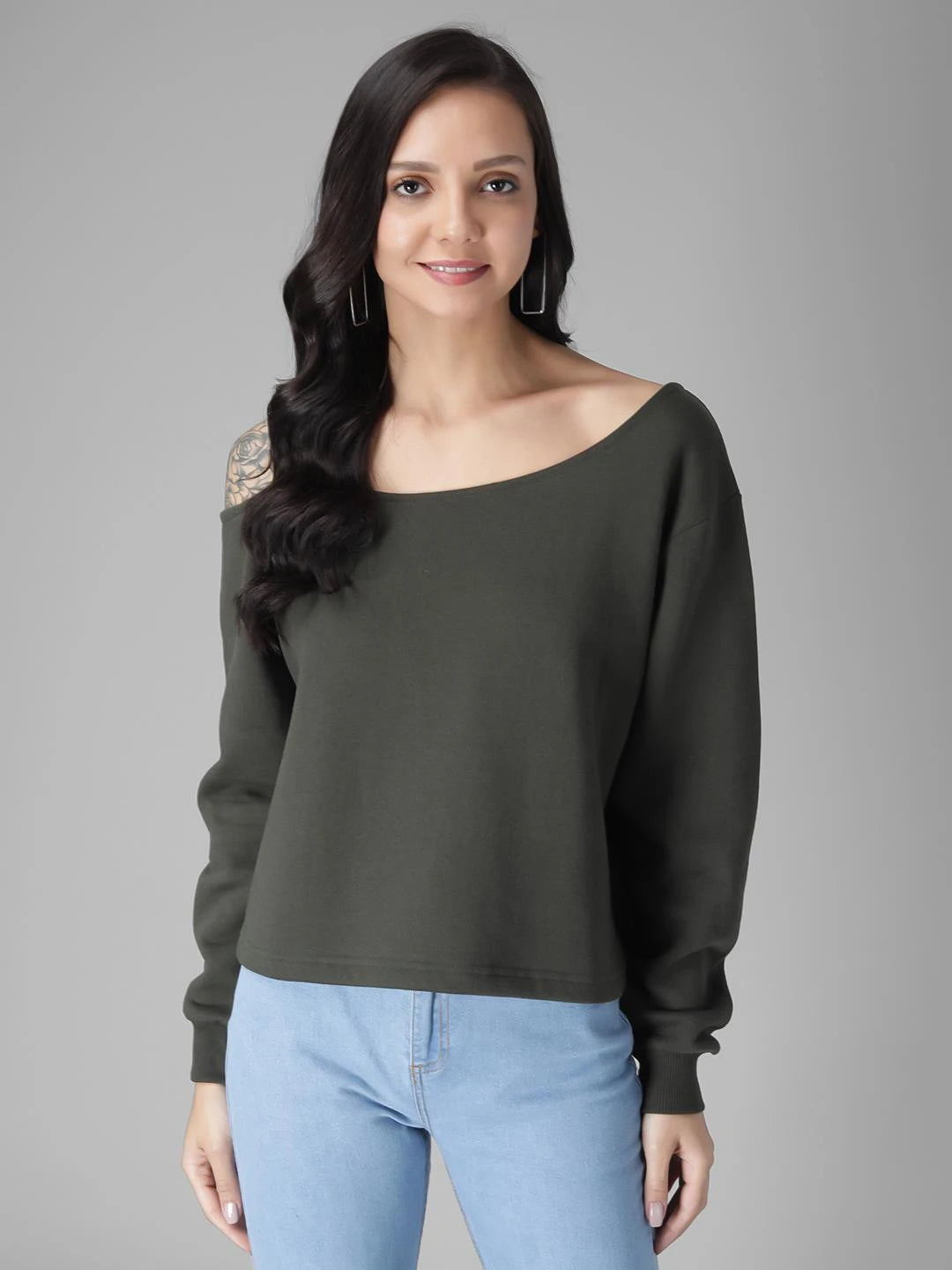 KOTTY Full Sleeve Solid Women Sweatshirt
