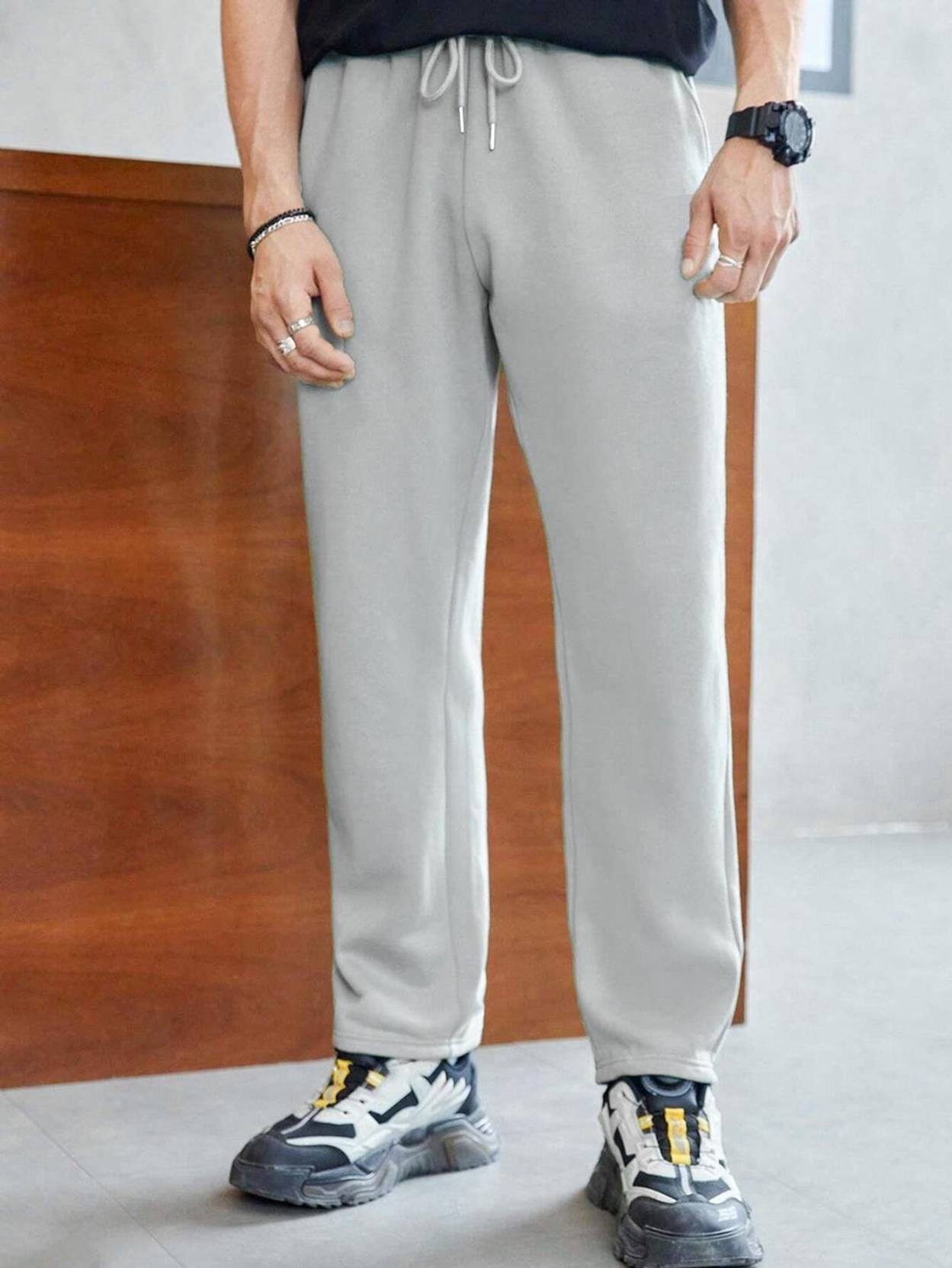 KOTTY Men Solid Grey Track Pants