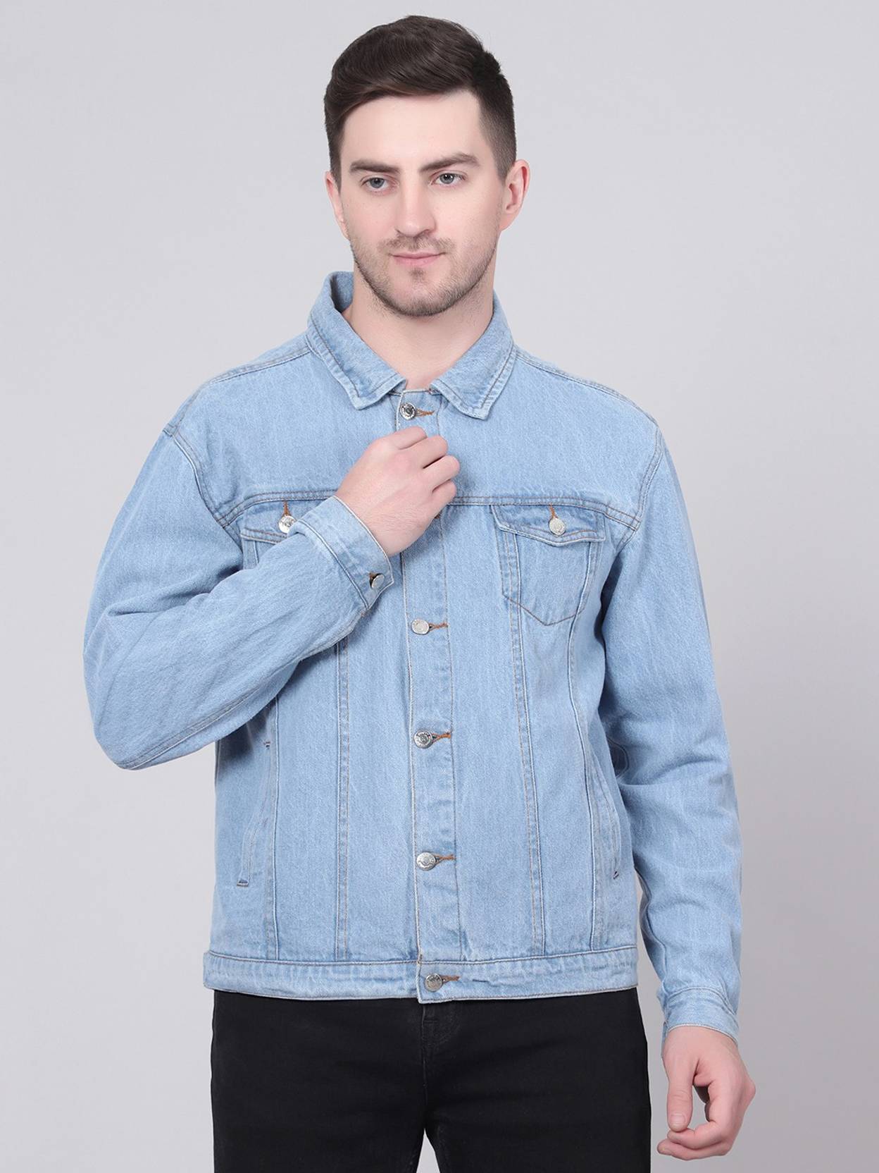 KOTTY Men Washed Denim Jacket