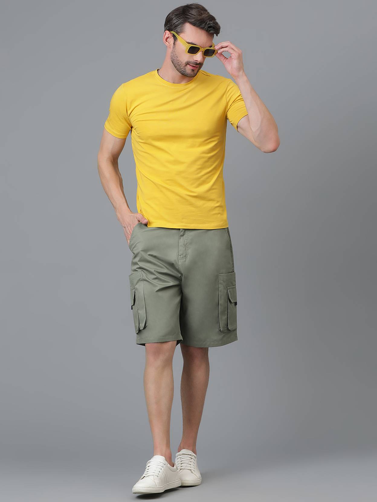 KOTTY Solid Men Green Regular Shorts