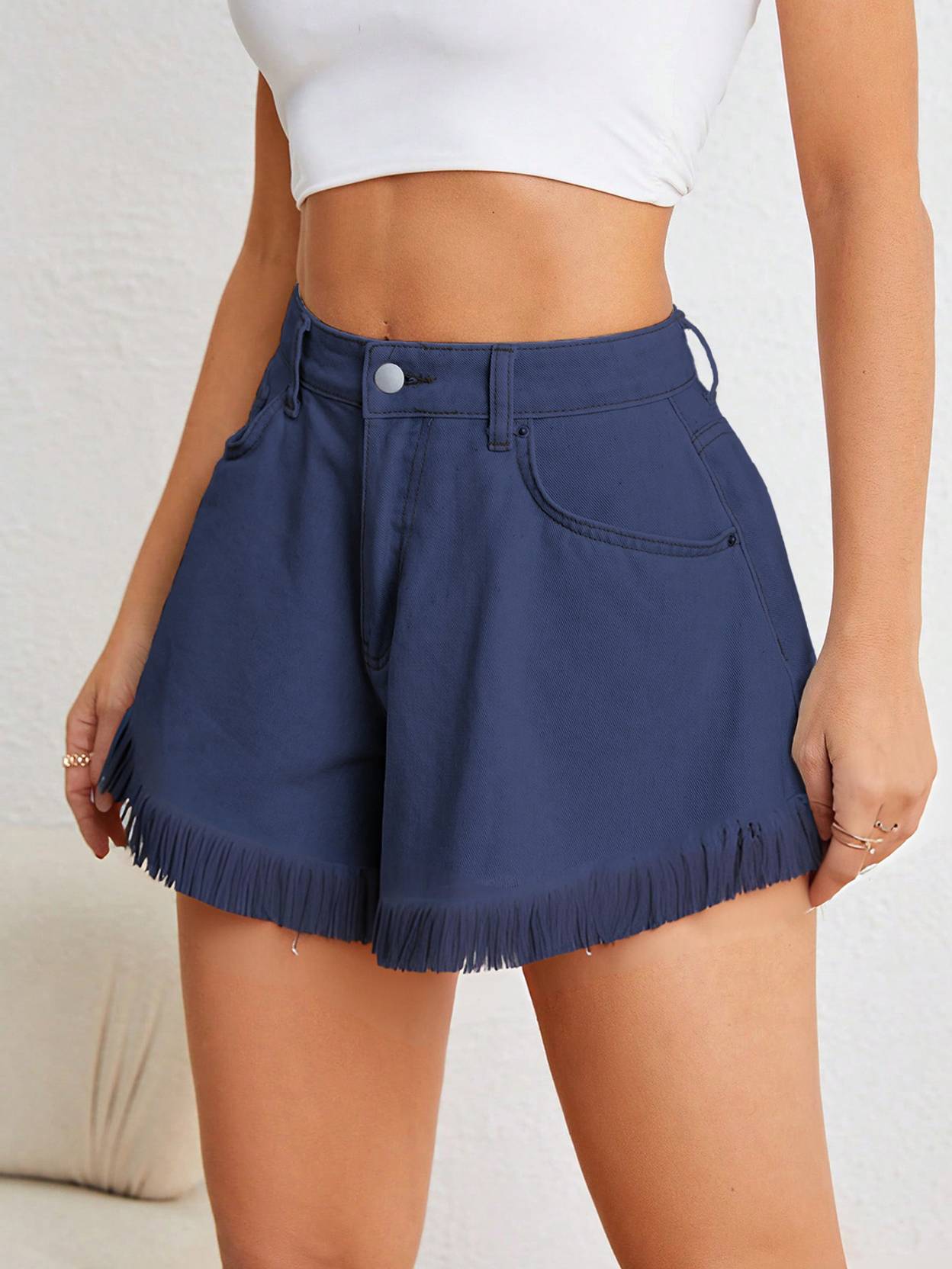 KOTTY Solid Women Blue Casual Shorts