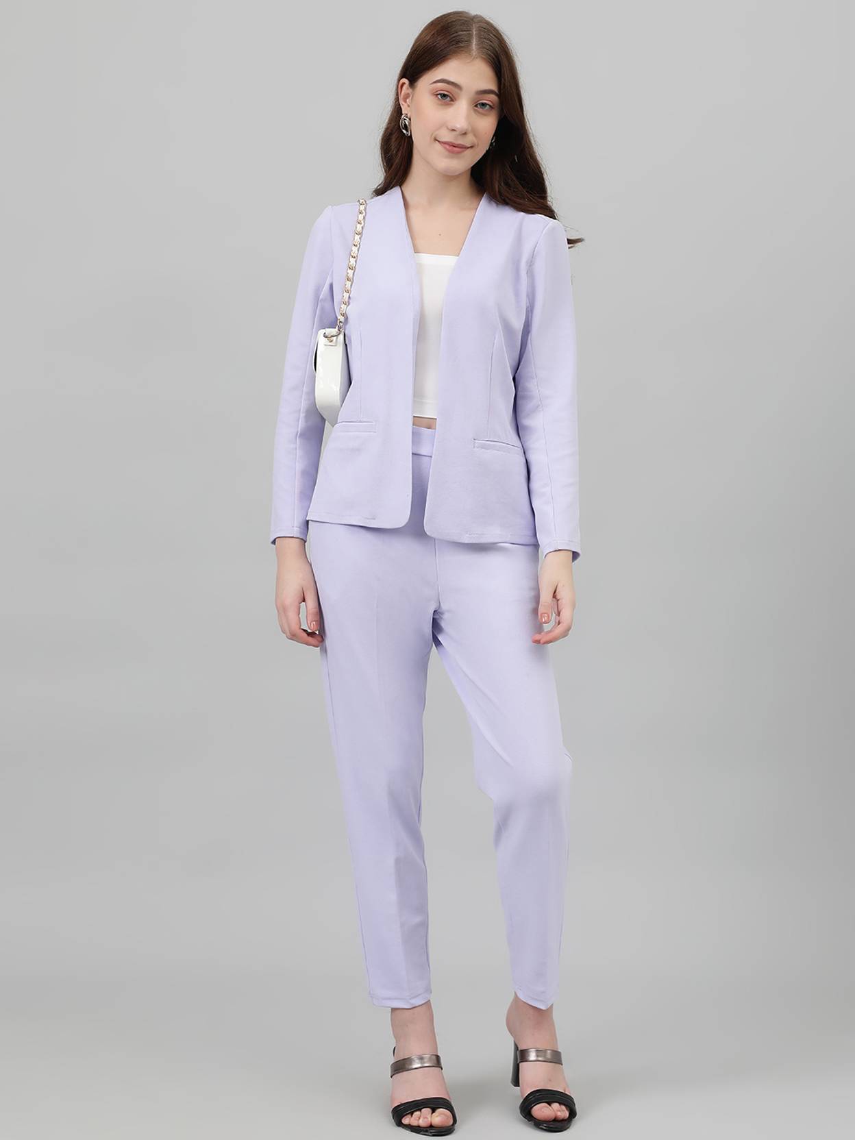 KOTTY Women 2PC (Blazer&Pant Set) Solid Suit