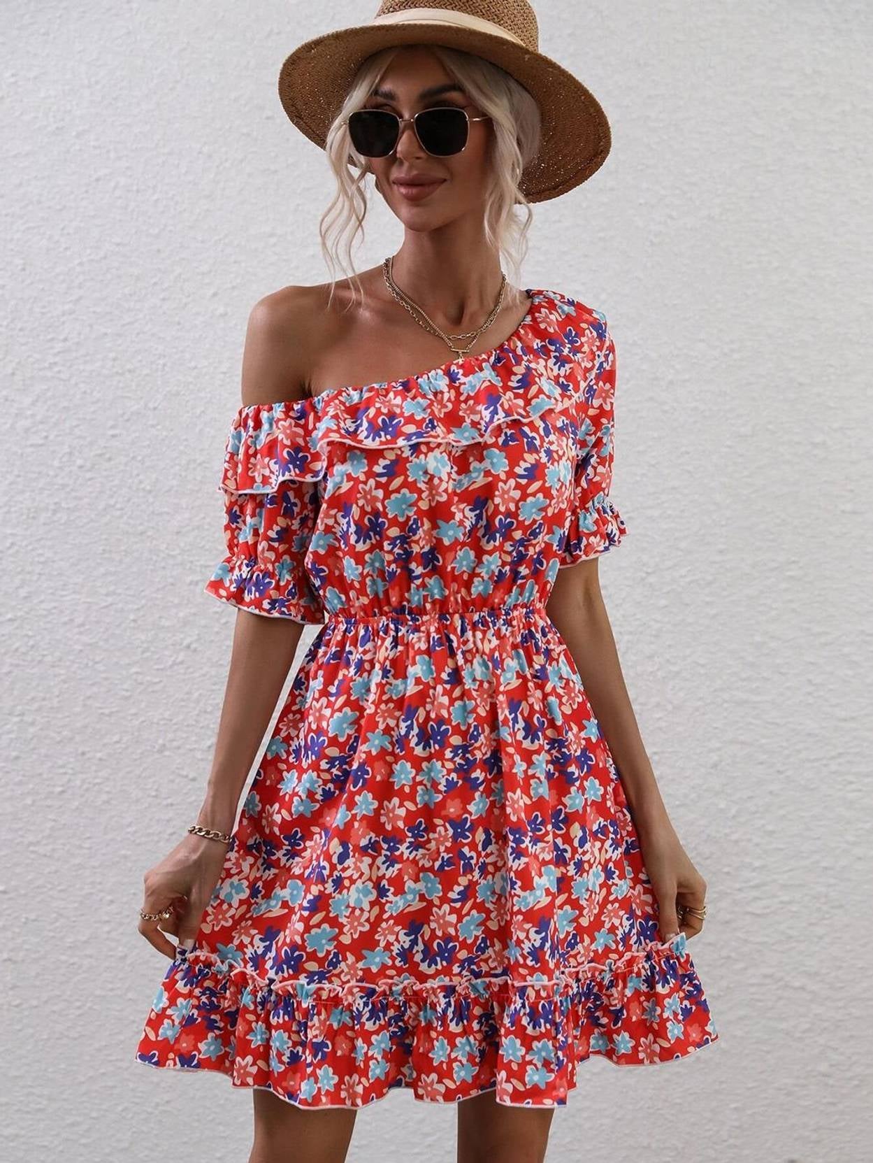 KOTTY Women Fit and Flare Multicolor Knee Length Dress