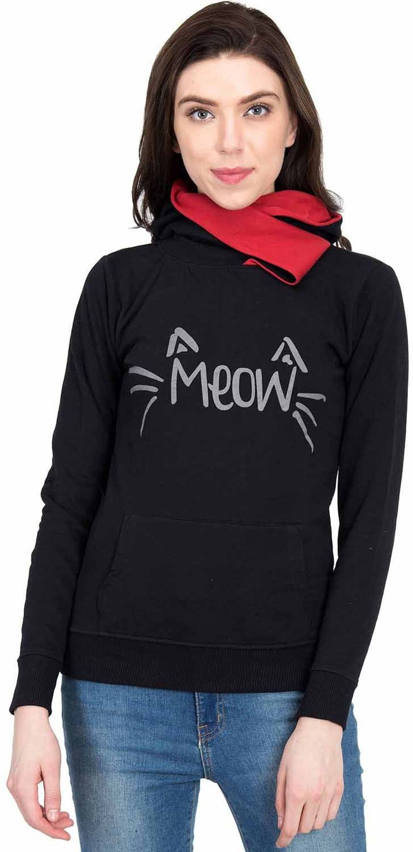 KOTTY Women Full Sleeve Printed Hooded Sweatshirt