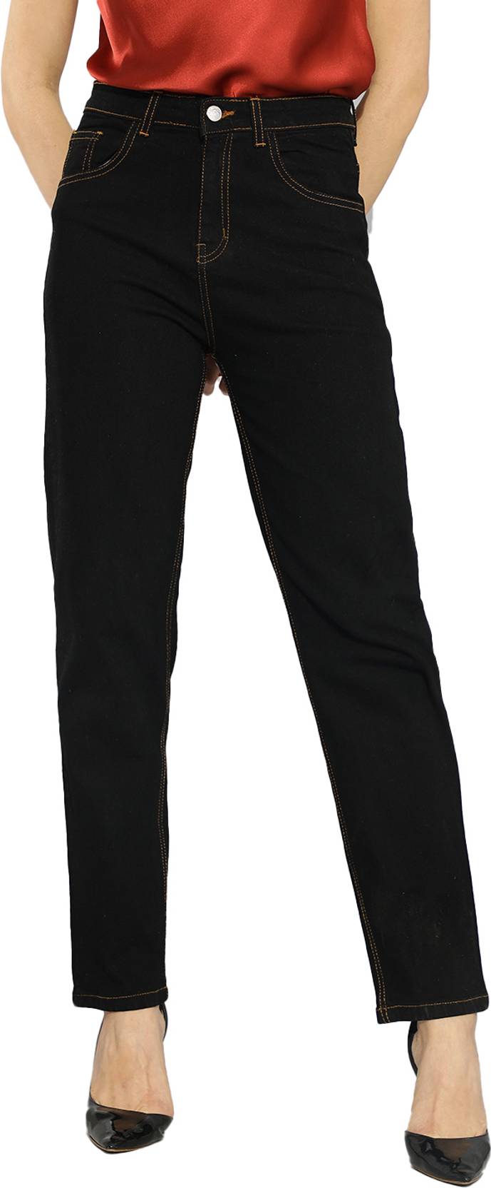 KOTTY Women Regular High Rise Black Jeans