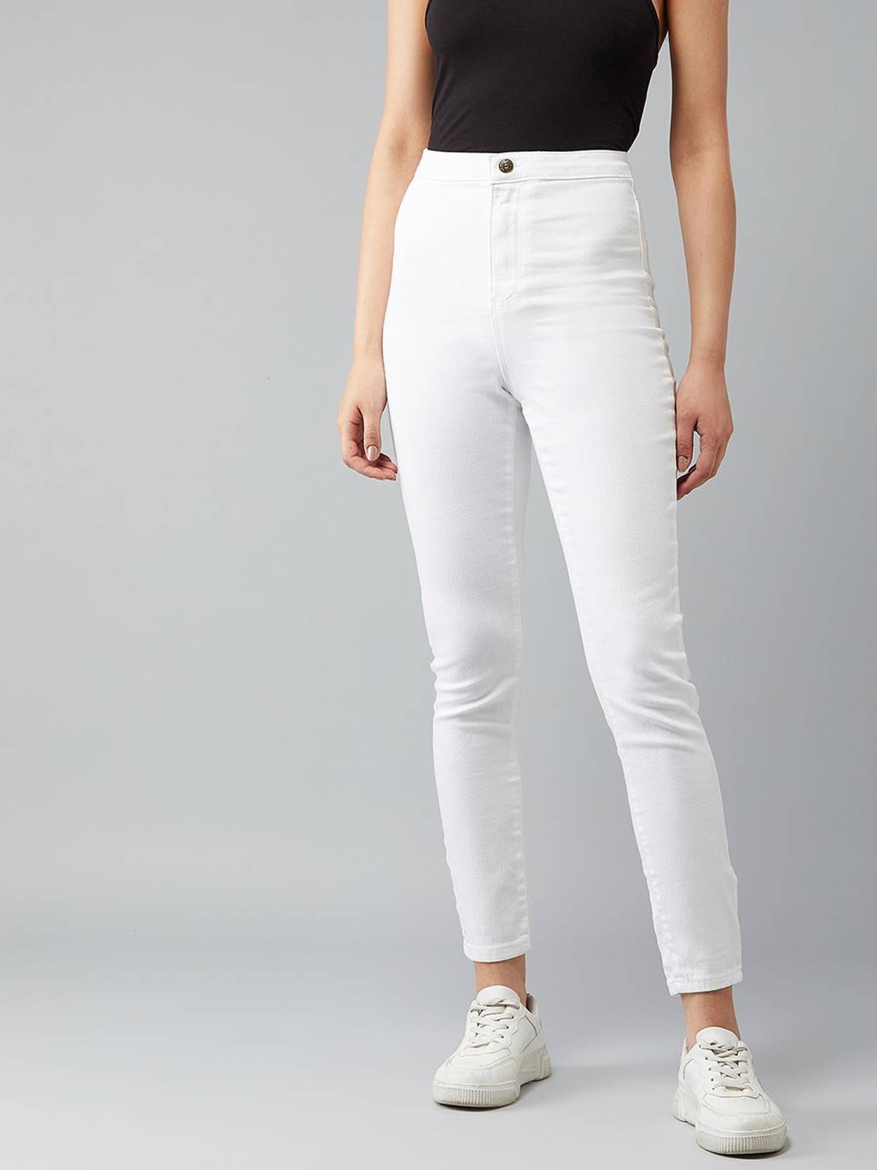 KOTTY Women Regular High Rise White Jeans