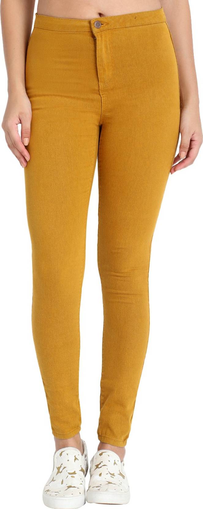 KOTTY Women Regular High Rise Yellow Jeans