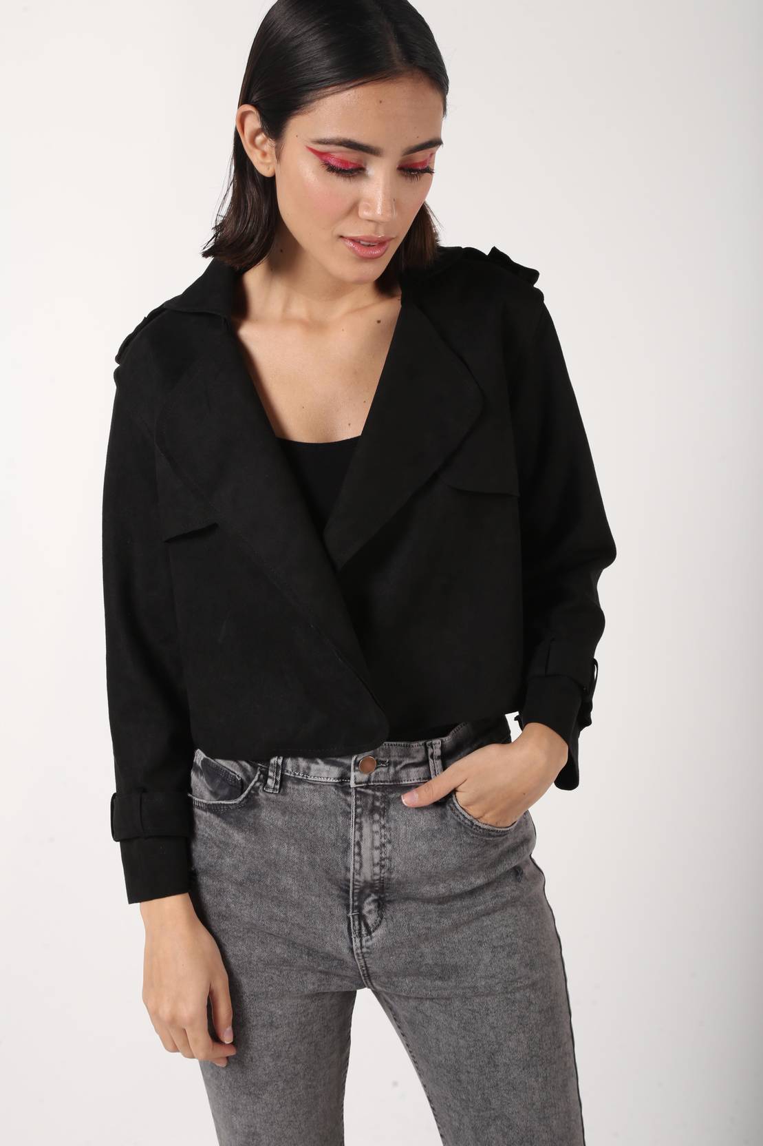 KOTTY Women Solid Single Breasted Casual Blazer (Black)