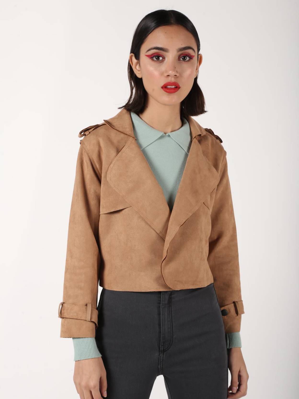 KOTTY Women Solid Single Breasted Casual Blazer (Brown)
