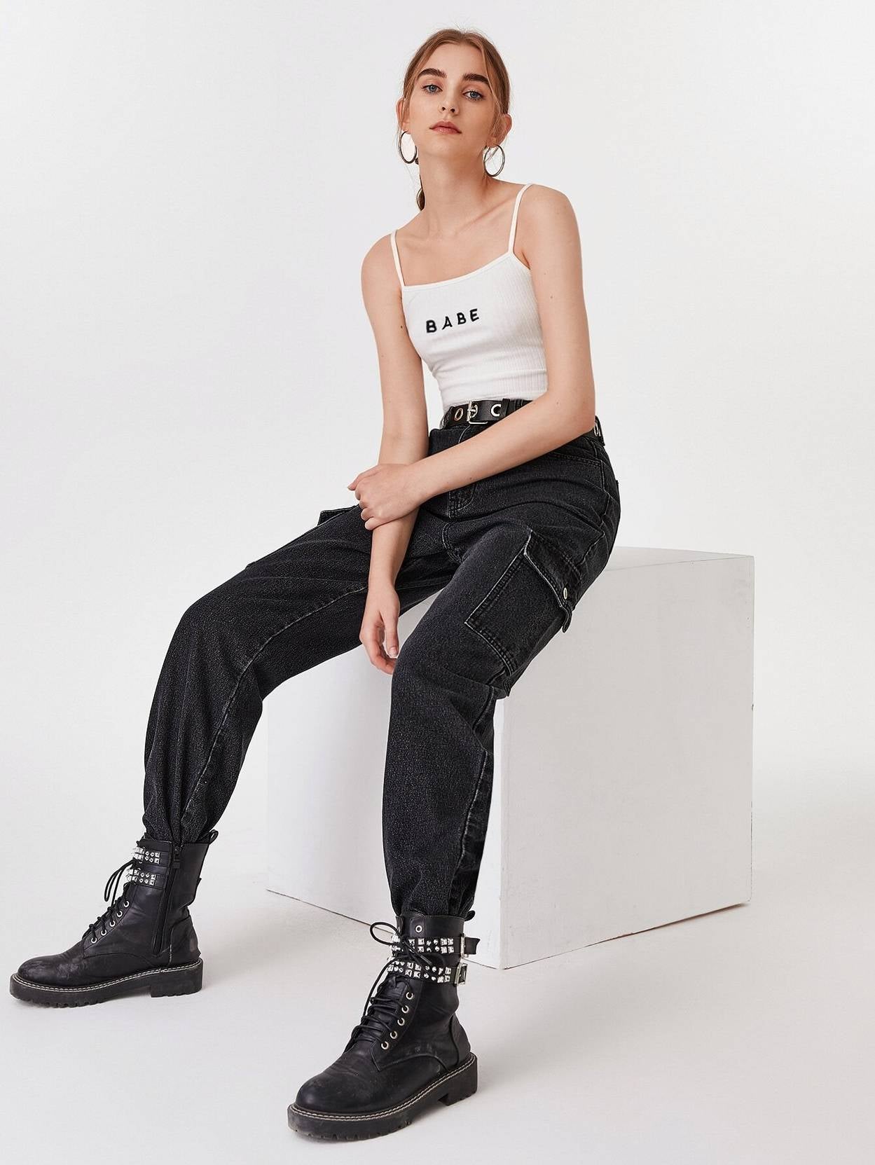 KOTTY Women Straight Fit High Rise Black Jeans