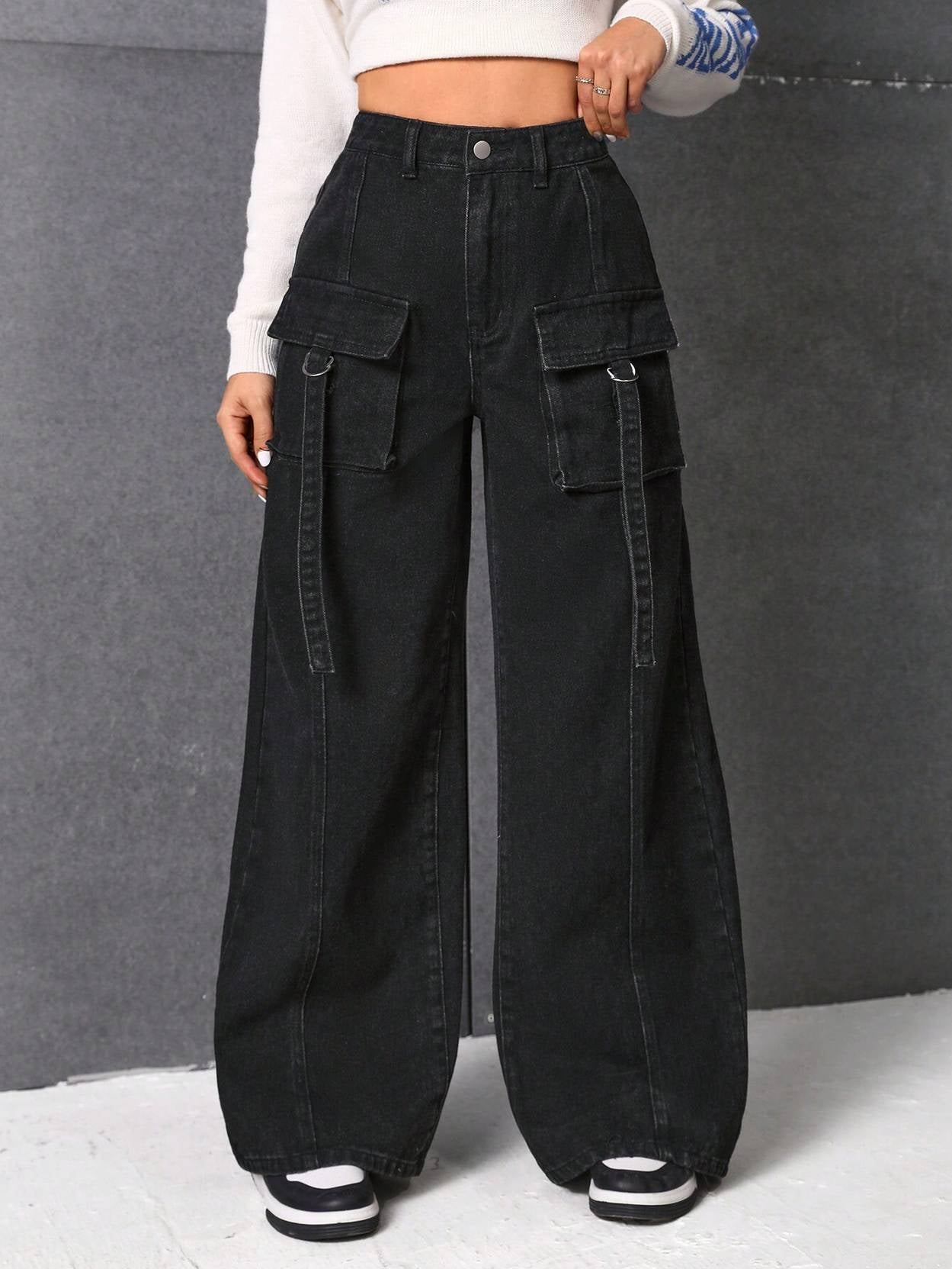 KOTTY Women Straight Fit High Rise Black Jeans