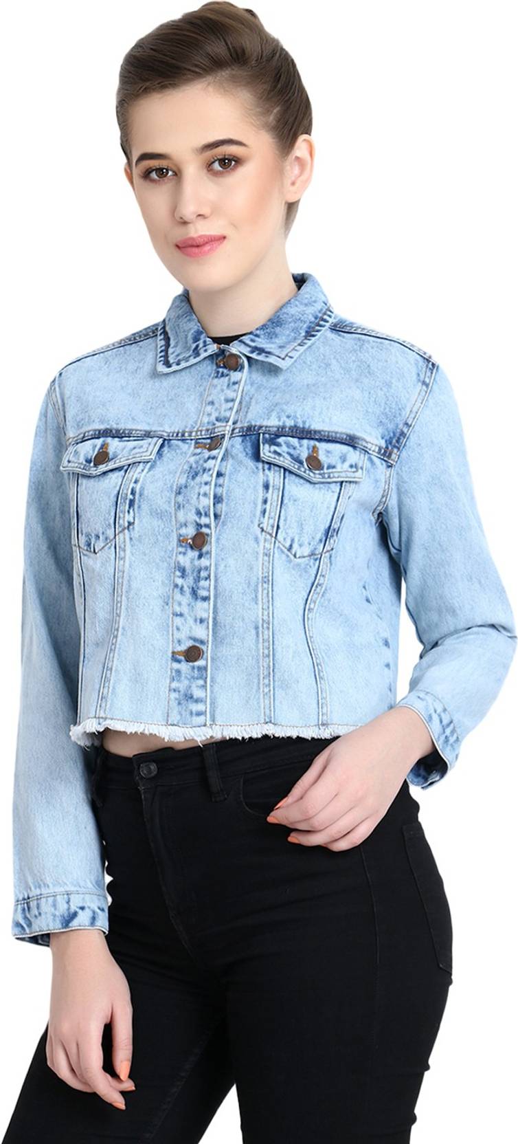 KOTTY Women Washed Denim Jacket