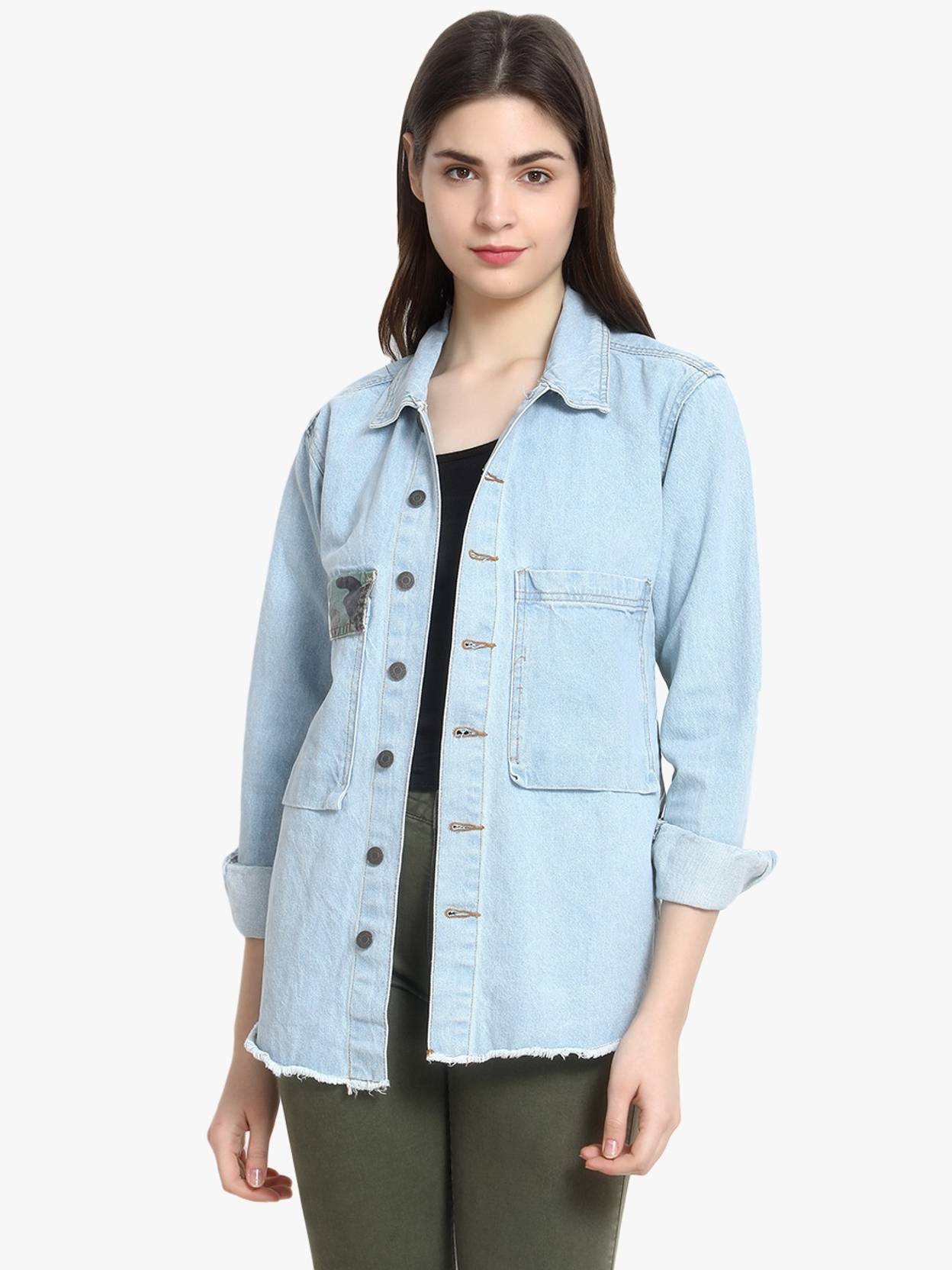 KOTTY Women Washed Denim Jacket