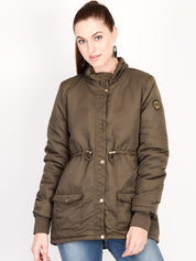 Kotty Women Brown Solid Insulator Longline Parka