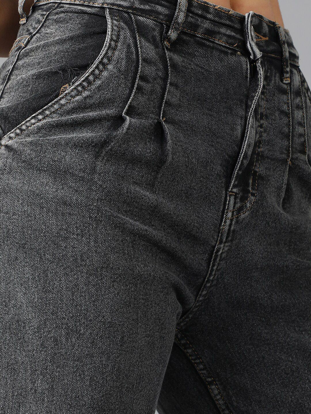 Kotty Women Grey Jean Straight Fit High-Rise Stretchable Jeans