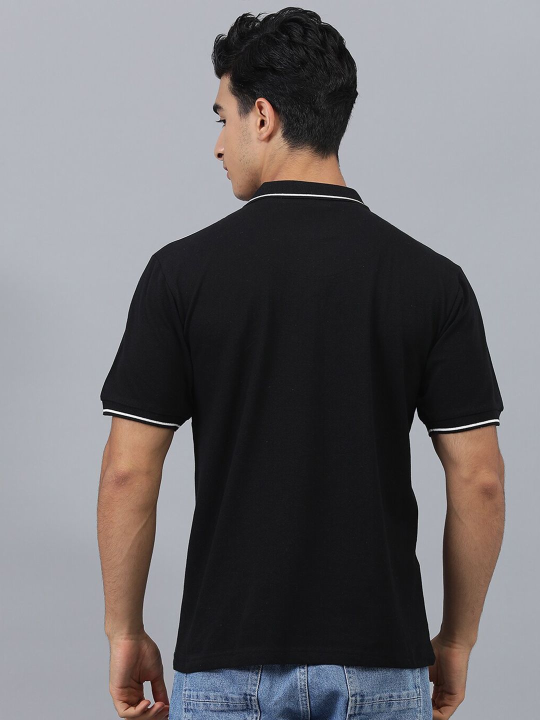 Kotty Colourblocked Polo Collar Cotton T-shirt