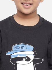 Kotty Boys Charcoal Grey Printed Sweatshirt