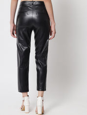 Kotty Women Black Relaxed Straight Fit Trousers