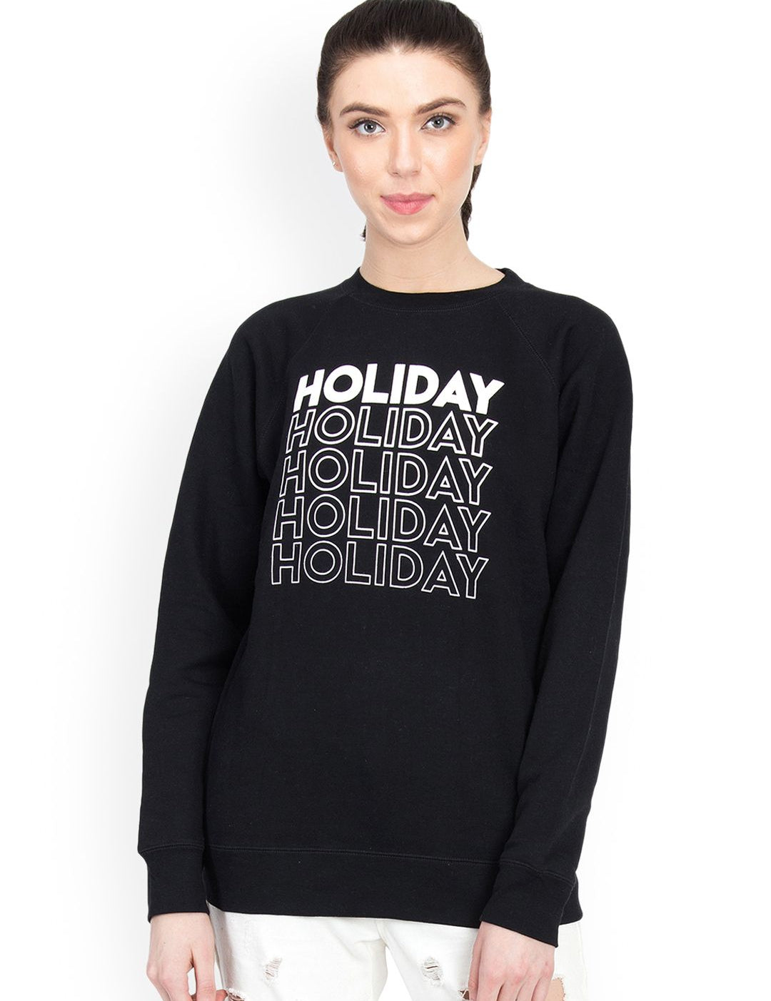 Kotty Women Black Printed Sweatshirt