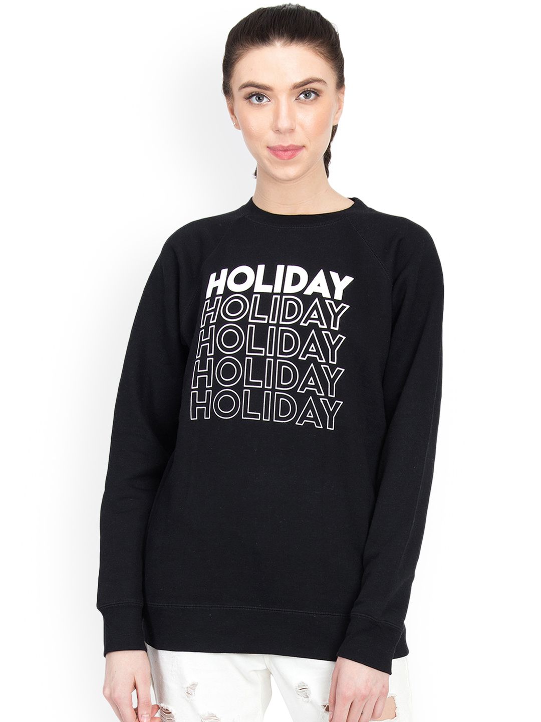Kotty Women Black Printed Sweatshirt