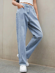 Kotty Women Jean Straight Fit High-Rise Light Fade Stretchable Jeans