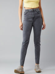 Kotty Women Grey Skinny Fit High-Rise Clean Look Jeans