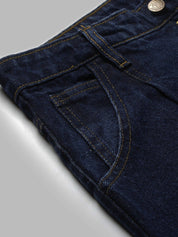 Kotty Women Navy Blue Boyfriend Fit Mid-Rise Cotton Clean Look Jeans