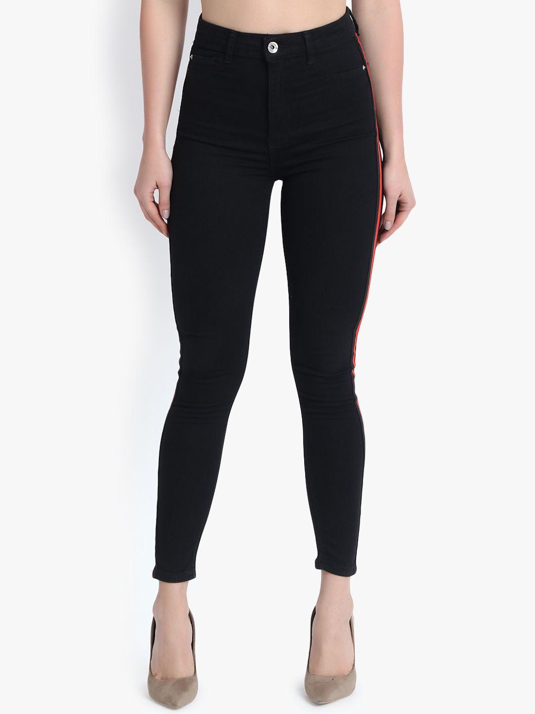 Kotty Women Black Skinny Fit High-Rise Clean Look Stretchable Jeans