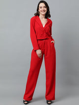 KOTTY BIZwear Blue Notched Lapel Collar Blazer & Mid Rise Trouser