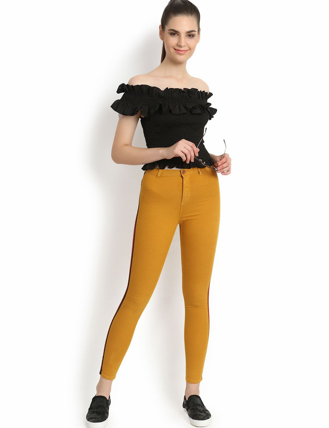 Kotty Women Yellow Skinny Fit High-Rise Clean Look Jeans