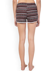 Kotty Women Black & White Printed Lounge Shorts