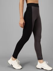 Kotty Women Grey & Black Colourblocked Tights