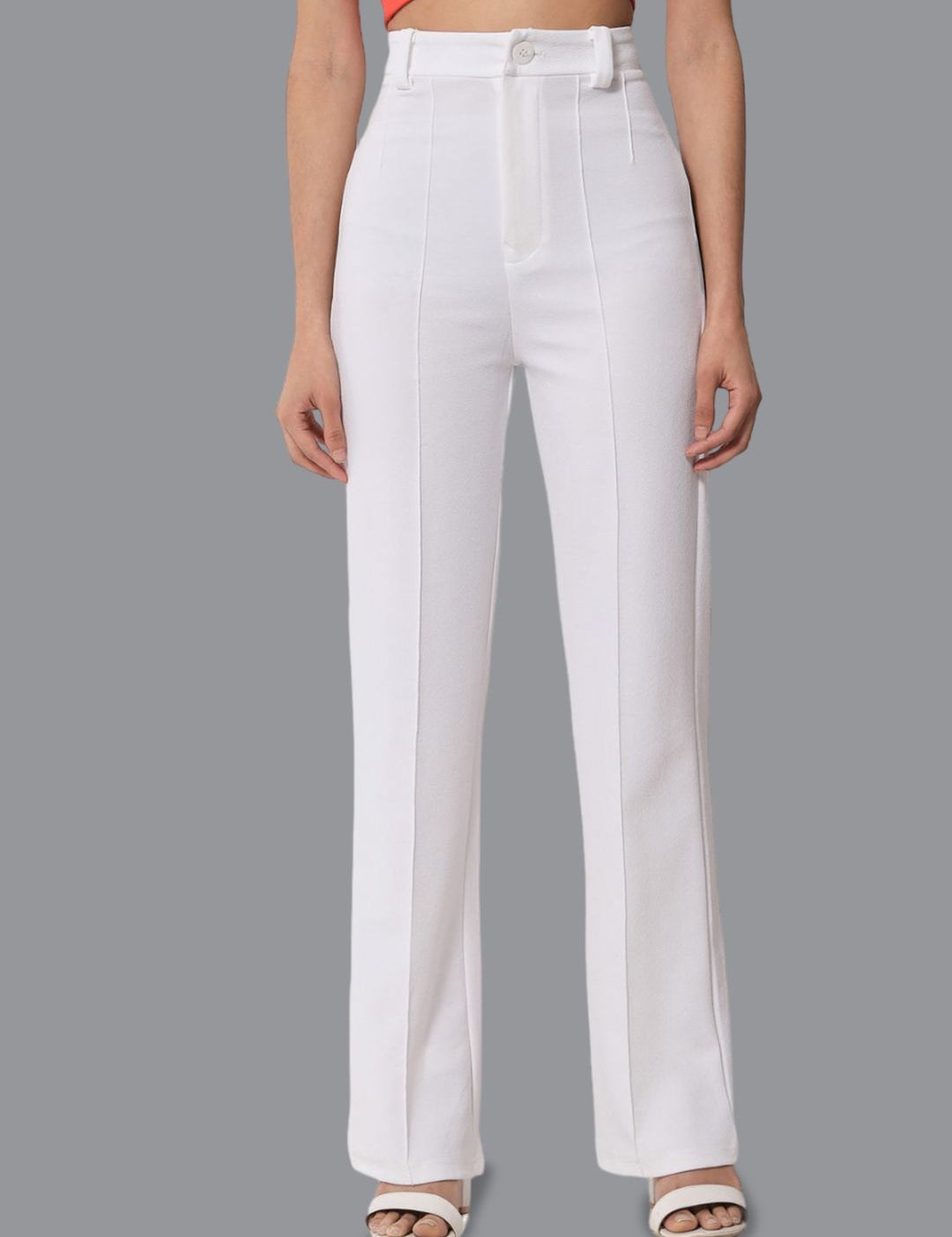 KOTTY BIZwear Women Relaxed Straight Leg Straight Fit High-Rise Easy Wash Trousers