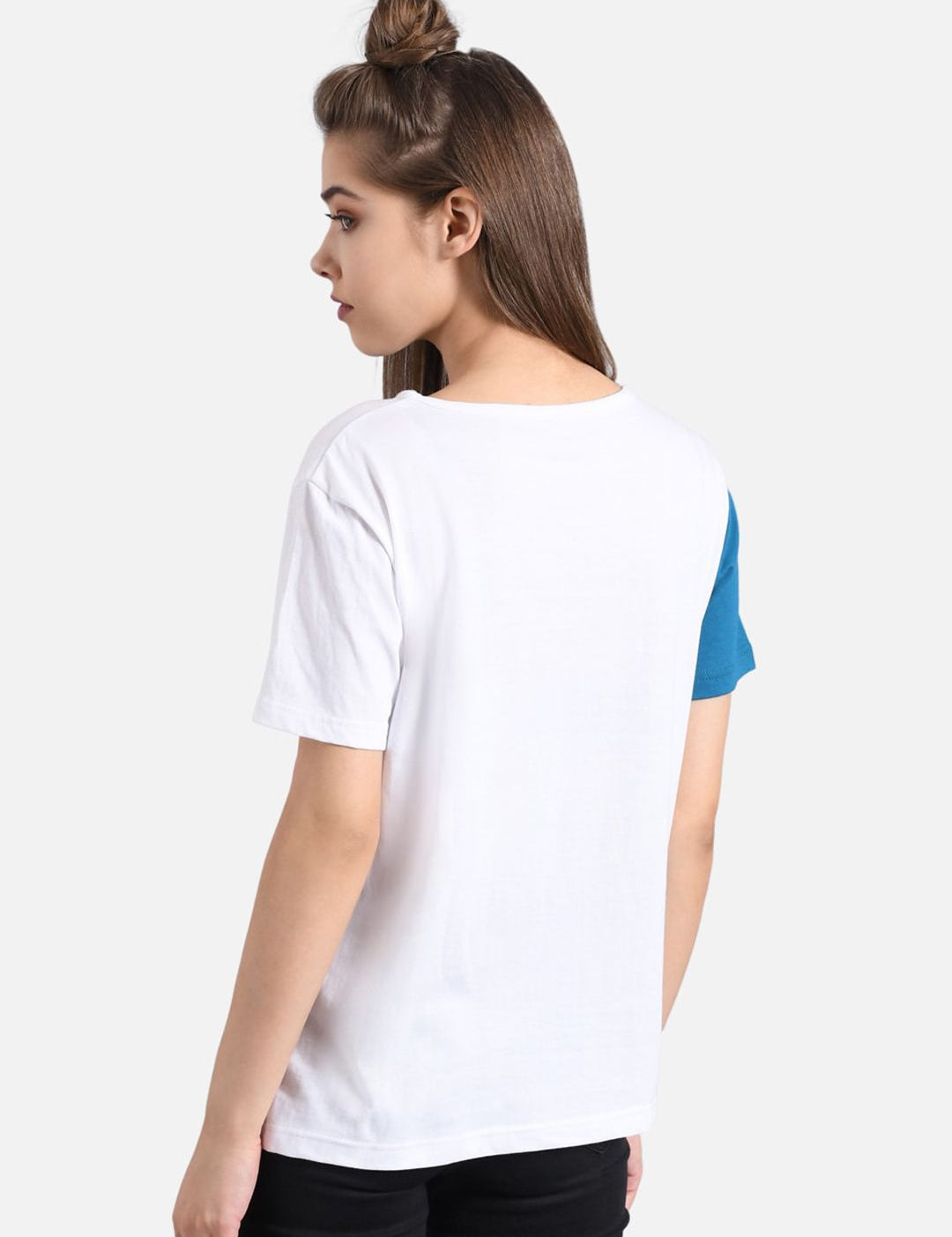 Kotty Women Pink & Yellow Pack of 2 Colourblocked Round Neck T-shirt