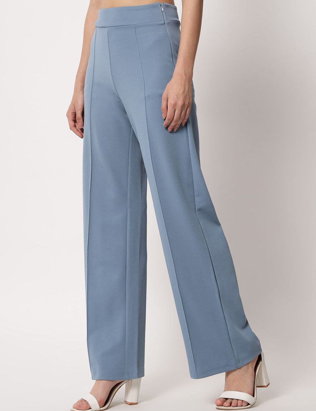 Kotty Women Straight Fit High-Rise Easy Wash Parallel Trousers