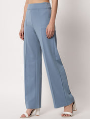 Kotty Women Straight Fit High-Rise Easy Wash Parallel Trousers