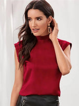 KOTTY BIZwear High Neck Extended Sleeves Satin Top