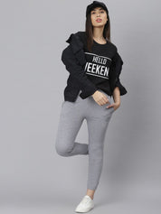 Kotty Women Grey Solid Straight-Fit Track Pants