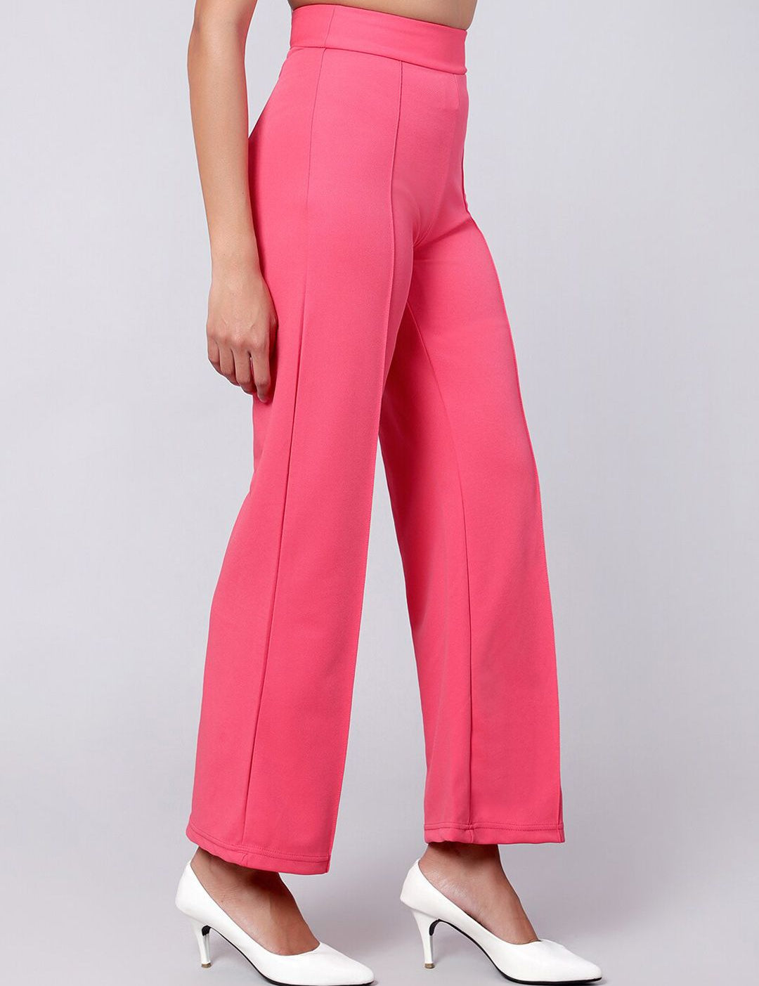 Kotty Women Relaxed Straight Fit High-Rise Easy Wash Trousers