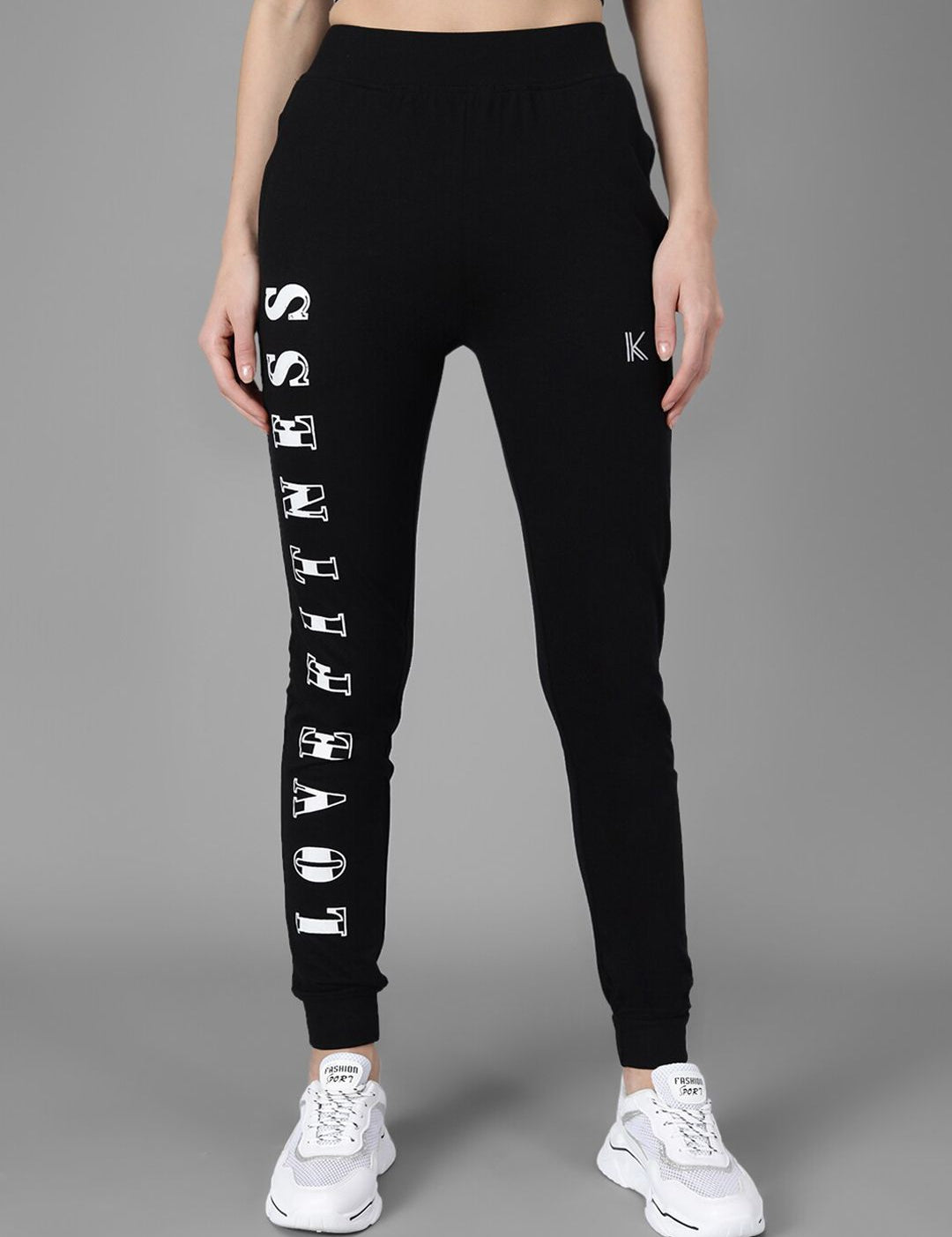 Kotty Women Black & White Printed Joggers